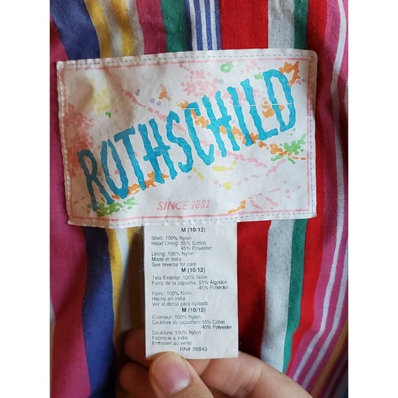Vintage Rothschild Windbreaker Jacket Girls Medium 10-12 - Picture 9 of 10